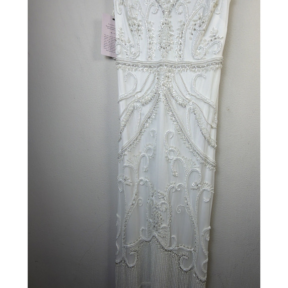 Anthropologie BHLDN Sorrento Bridal Wedding Dress Size 2 white beaded pearl NWT - Picture 7 of 16